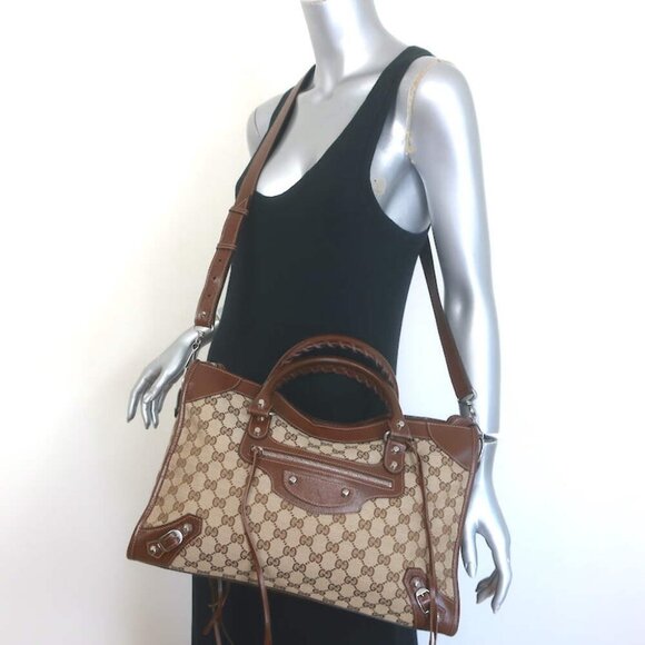 Gucci x Balenciaga The Hacker Project Neo Classic City Bag GG Canvas & Leather - Picture 1 of 15